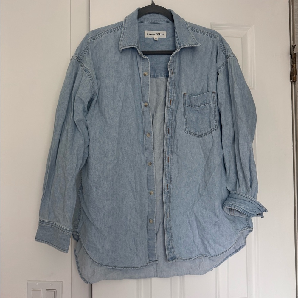 Denim Forum Sky Blue Button-Up